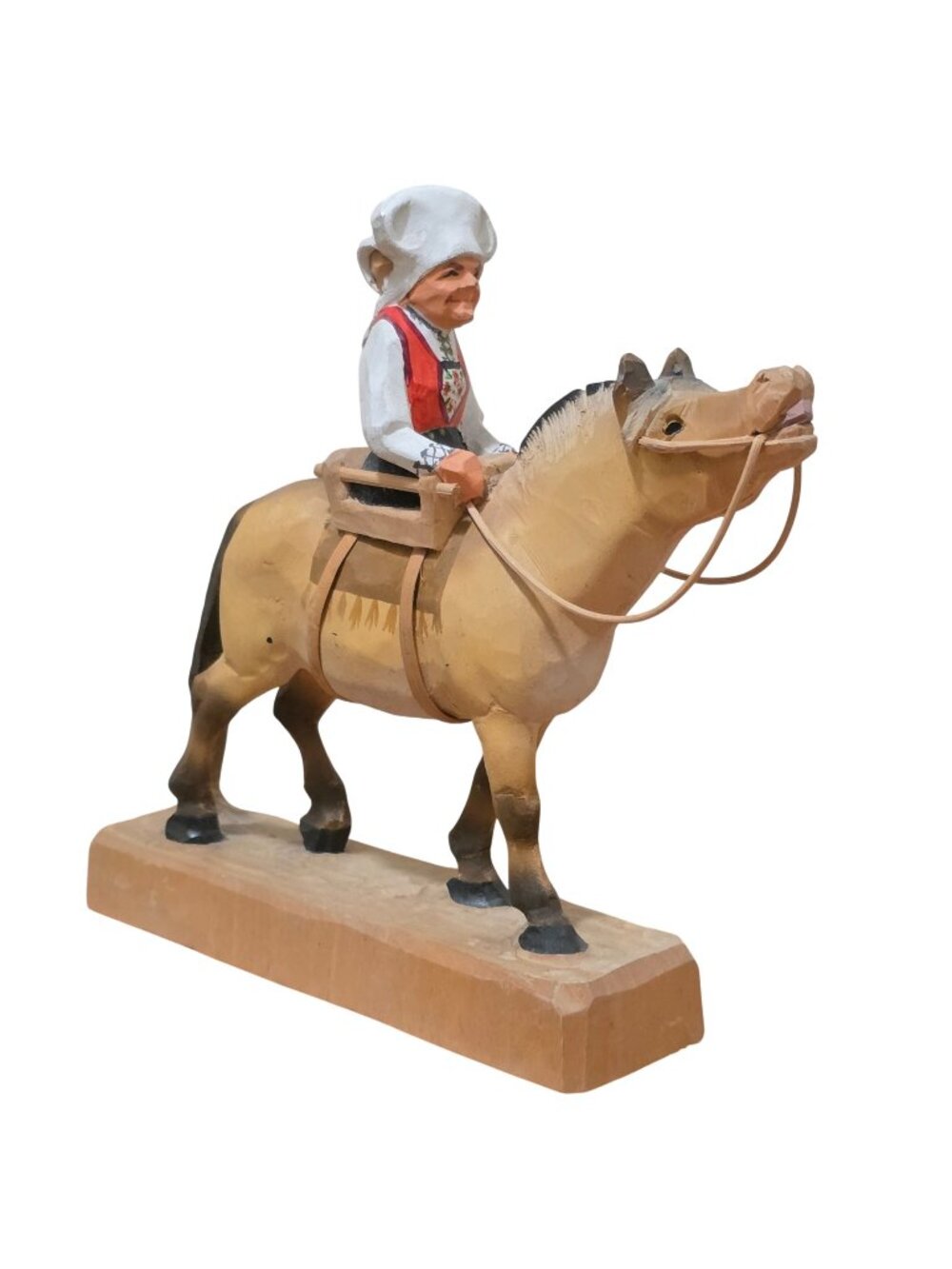 Norwegian Henning Wood Carving Old Woman on a Horse Wedding series Fjord